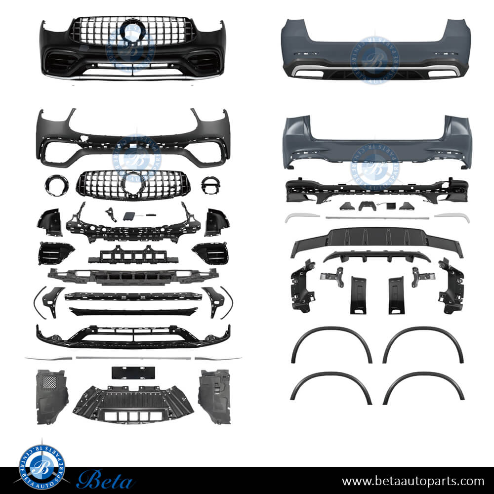 Body Kit AMG GLC63 with Silver Moulding for Mercedes GLC-Class W253 2020-Up models Body Kit AMG GLC63 with Silver Moulding for Mercedes GLC-Class W253 2020-Up models